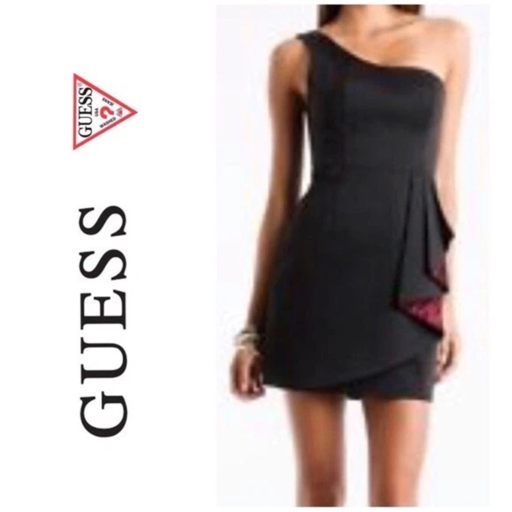 BRAND NEW (w/out tag) Guess Elegant Black One-Shoulder Dress Size 1 - Picture 1 of 3